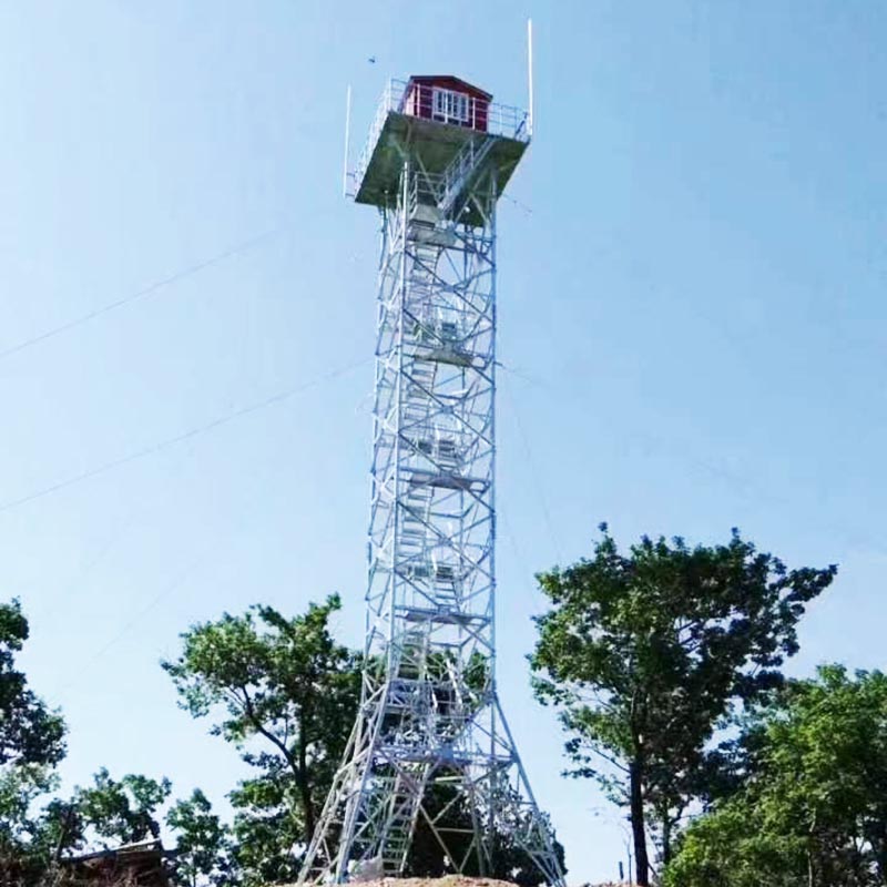 Stalen constructie buiten-natuurgebied-monitoringtoren